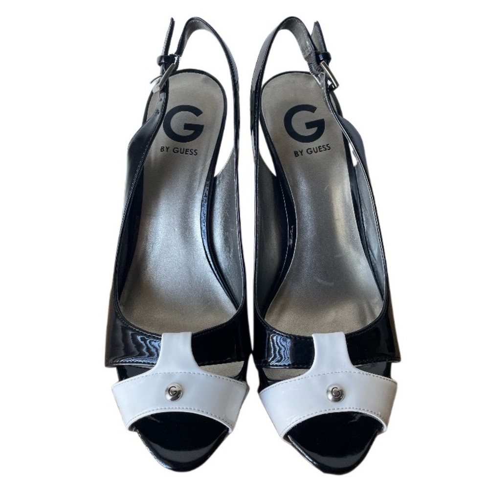 G by Guess black and white stilettos